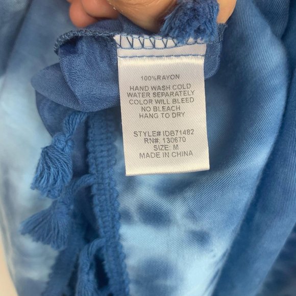 INA Blue Tie‎ Dye Dress with Fringe Tassels Sz M - Picture 9 of 10